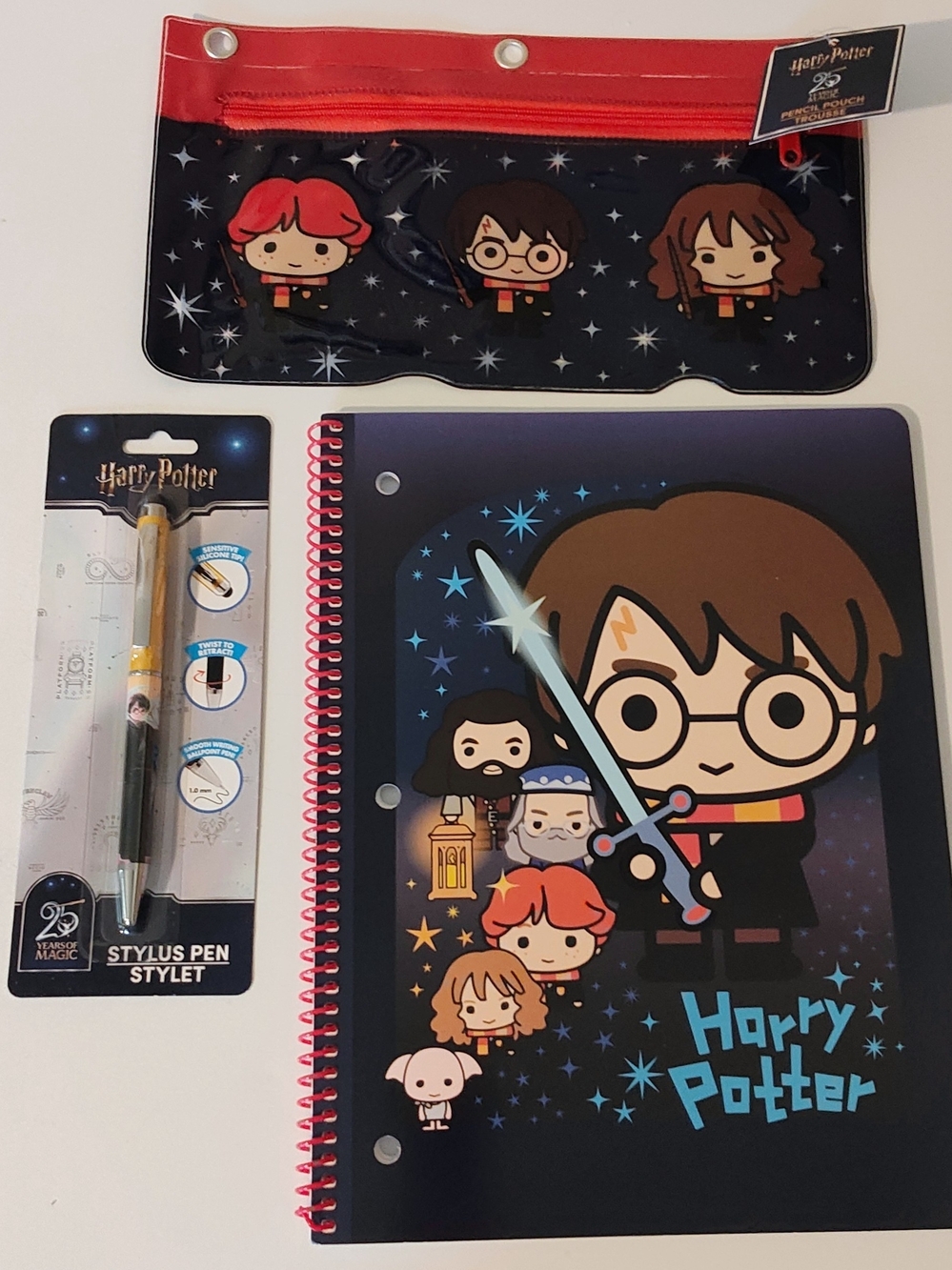 Harry Potter Chibi Character Notebook/Pencil Pouch Set & Stylus Pen